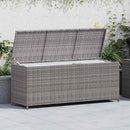 opbevaringskasse til haven 150x50x60 cm polyrattan grå