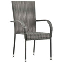 havestole 2 stk. stabelbar polyrattan grå