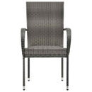 havestole 2 stk. stabelbar polyrattan grå