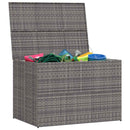 opbevaringskasse til haven 150x100x100 cm polyrattan grå