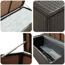 opbevaringskasse til haven 100x50x50 cm polyrattan brun