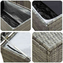 opbevaringskasse til haven 100x50x50 cm polyrattan grå