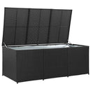 opbevaringskasse til haven 180x90x70 cm polyrattan sort