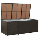 opbevaringskasse til haven 180x90x70 cm polyrattan brun