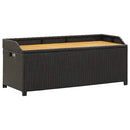 havebænk med opbevaring 120 cm polyrattan sort