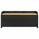 havebænk med opbevaring 120 cm polyrattan sort