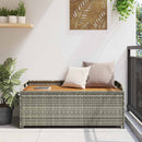 havebænk med opbevaring 120 cm polyrattan grå