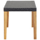 havebænk 120 cm polyrattan og massivt akacietræ sort