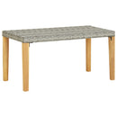 havebænk 120 cm polyrattan og massivt akacietræ grå