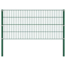 hegnspanel med stolper jern 1730x80 cm grøn
