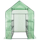 drivhus med 12 hylder 143 x 214 x 196 cm stål