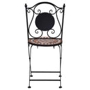 bistrostole 2 stk. med mosaikdesign keramisk brun