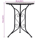 bistrobord med mosaikdesign 60 cm keramisk grå