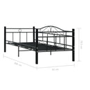 stel til daybed 90x200 cm metal sort
