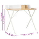 skrivebord 80x50x84 cm hvid og naturfarvet