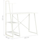 skrivebord med reol 102x50x117 cm hvid