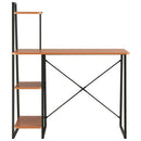 skrivebord med reol 102x50x117 cm sort og brun