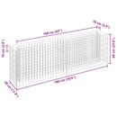 gabion-højbed 180x30x60 cm galvaniseret stål