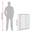 gabion-højbed 80x20x100 cm trapezformet galvaniseret stål
