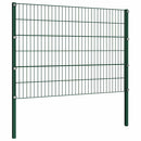 hegnspanel med stolper jern 349x120 cm grøn