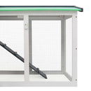 stort udendørsbur til kæledyr 145x45x84 cm træ grå hvid