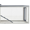 kaninbur 310x70x87 cm massivt fyrre- og grantræ grå