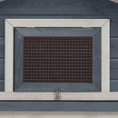 kaninbur 310x70x87 cm massivt fyrre- og grantræ grå