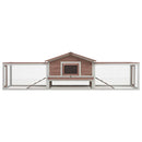 kaninbur 310x70x87 cm massivt fyrre- og grantræ mokkafarvet