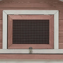 kaninbur 310x70x87 cm massivt fyrre- og grantræ mokkafarvet
