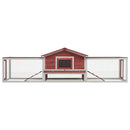 kaninbur 310x70x87 cm massivt fyrretræ og grantræ rød