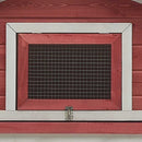 kaninbur 310x70x87 cm massivt fyrretræ og grantræ rød