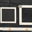 kaninbur 140x63x120 cm massivt fyrretræ grå og hvid