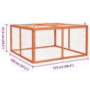 kaninbur 124x120x60 cm massivt fyrretræ