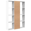 rumdeler/bogreol 100x24x140 cm konstrueret træ hvid