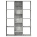 rumdeler/bogreol 100x24x140 cm konstrueret træ betongrå