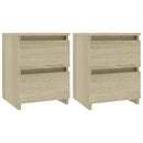 sengeborde 2 stk. 30x30x40 cm konstrueret træ sonoma-eg
