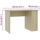 skrivebord 110x60x73 cm konstrueret træ sonoma-eg