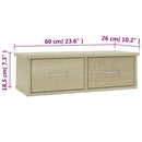 væghængt skuffe 60x26x18,5 cm konstrueret træ sonoma-eg