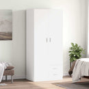 klædeskab 80x52x180 cm konstrueret træ hvid