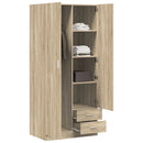 klædeskab 80 x 52 x 180 cm konstrueret træ sonoma-eg
