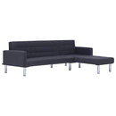 L-formet sovesofa mørkegrå polyester