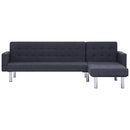 L-formet sovesofa mørkegrå polyester