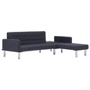 L-formet sovesofa mørkegrå polyester