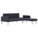 L-formet sovesofa mørkegrå polyester