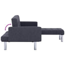 L-formet sovesofa mørkegrå polyester