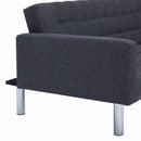 L-formet sovesofa mørkegrå polyester