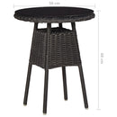 bistrosæt 3 dele med hynder polyrattan sort