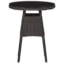 bistrosæt 3 dele med hynder polyrattan sort