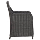 bistrosæt 3 dele med hynder polyrattan sort