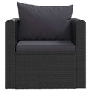 haveloungesæt 7 dele med hynder polyrattan sort